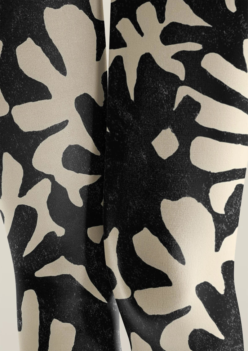 Viken Plan Black Botanica Tights Hosiery Pantyhose