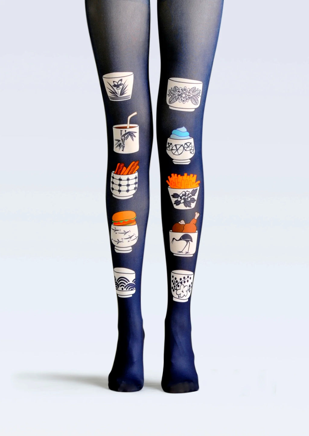 Viken Plan Ethnic art Print Tights Chinaware Pantyhose/Tights [Porcelain Family Bucket]