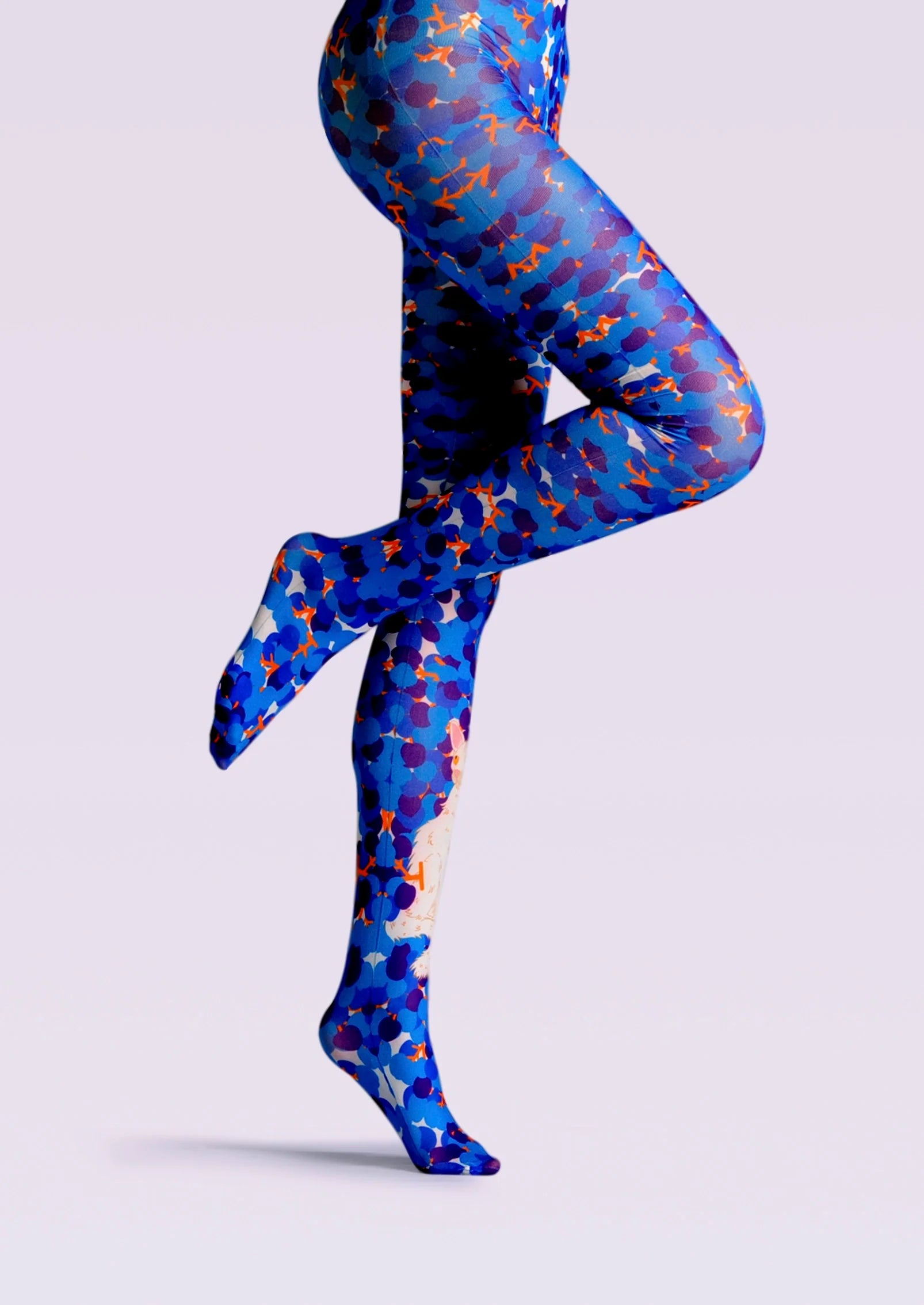 Viken Plan Fun art Print Tights Color Pantyhose/Tights [Cat in Purple vineyard]