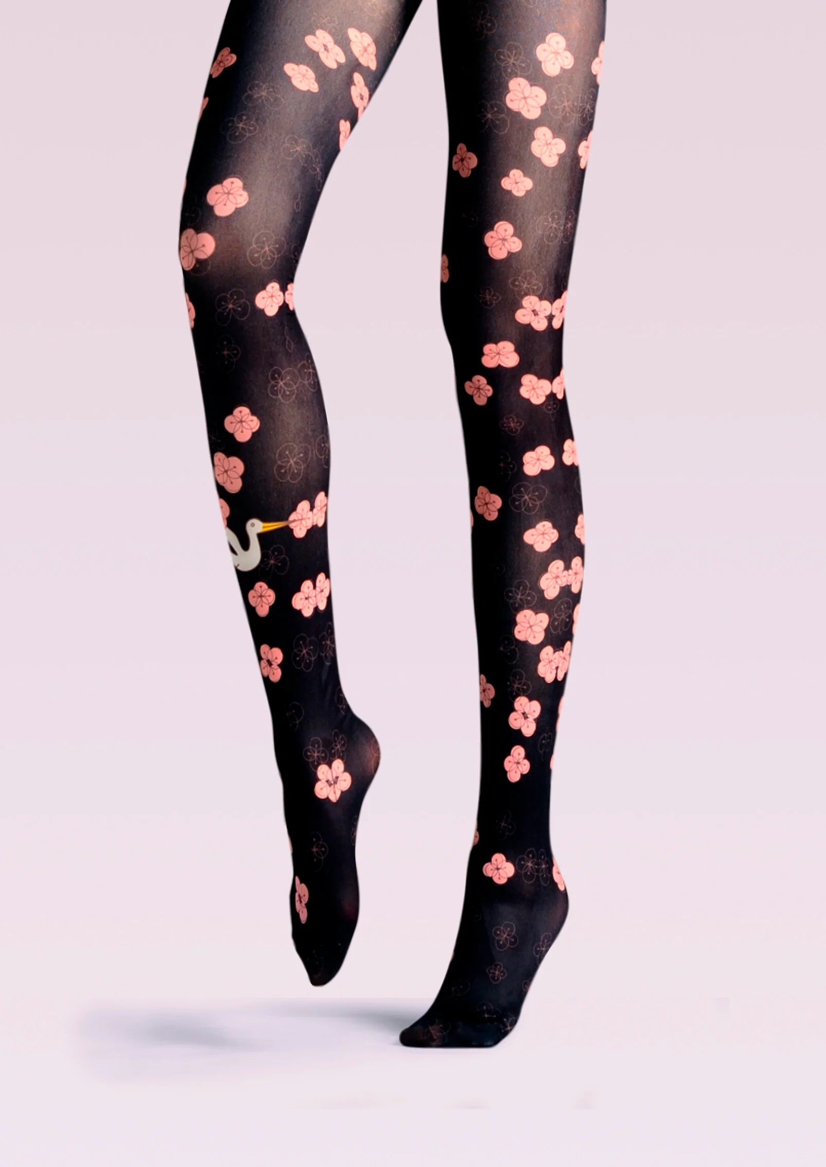 Viken Plan Cherry Blossoms Print Tights Hosiery Pantyhose