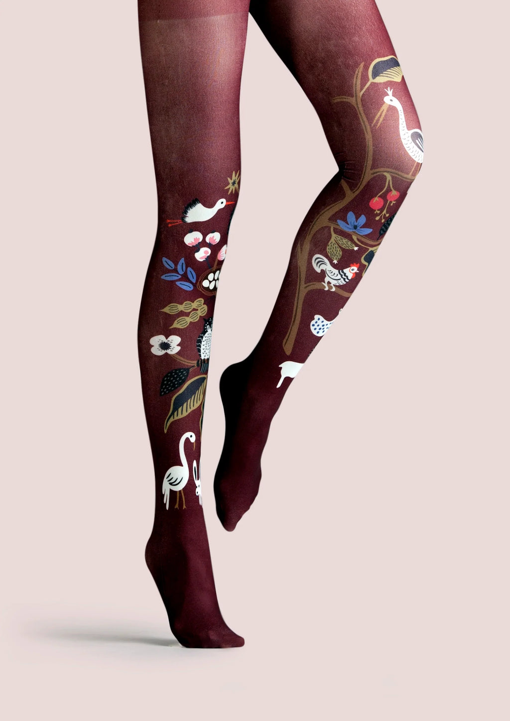 Viken Plan Fun art Print Tights Cartoon animals Pantyhose/Tights [Whimsical Secret Garden]