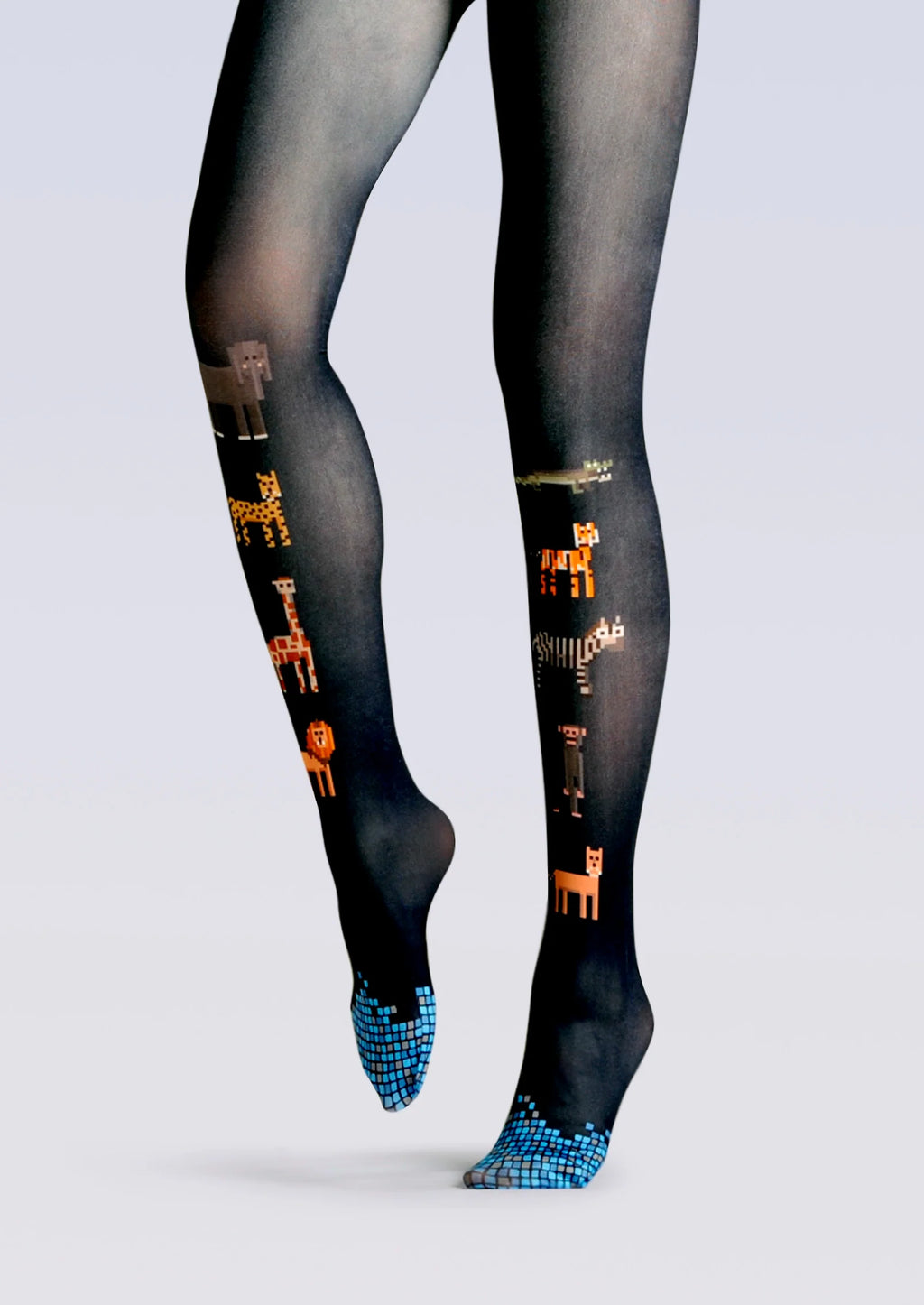 Viken Plan Fun Print Tights Animals Pantyhose/Tights [Pixel Gragg]
