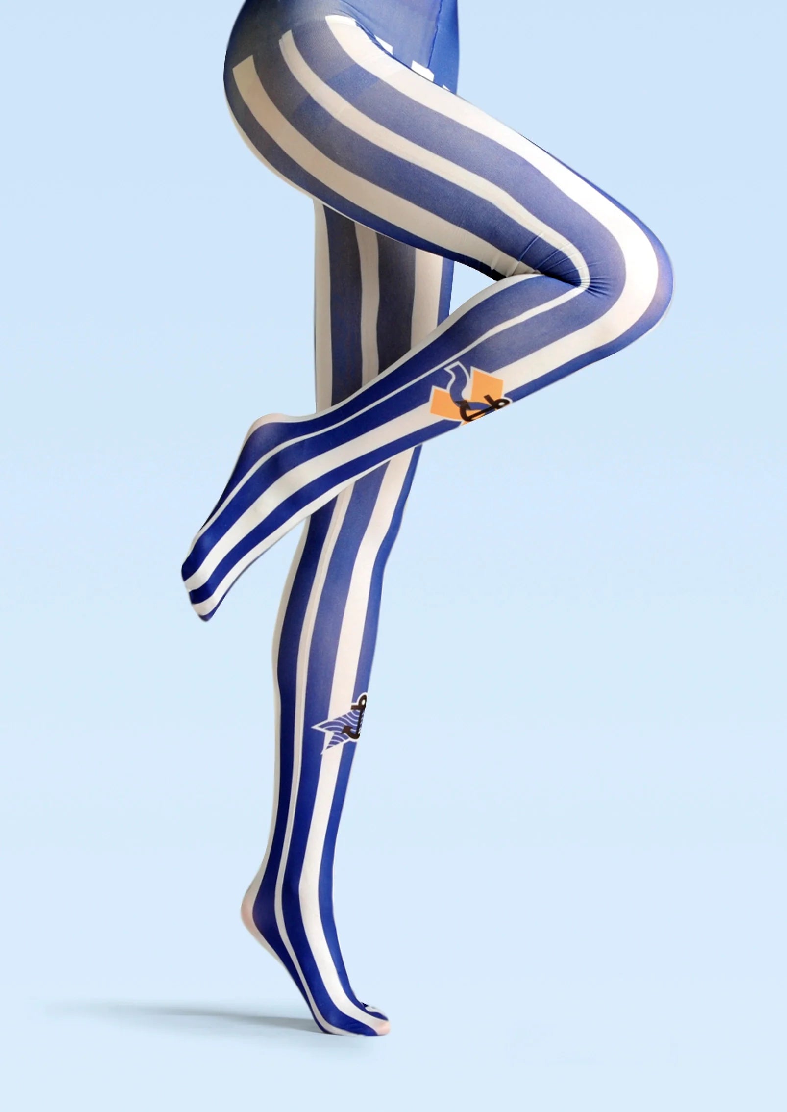 Viken Plan College Print Tights Fun art Pantyhose/Tights [Youngster Mariners]