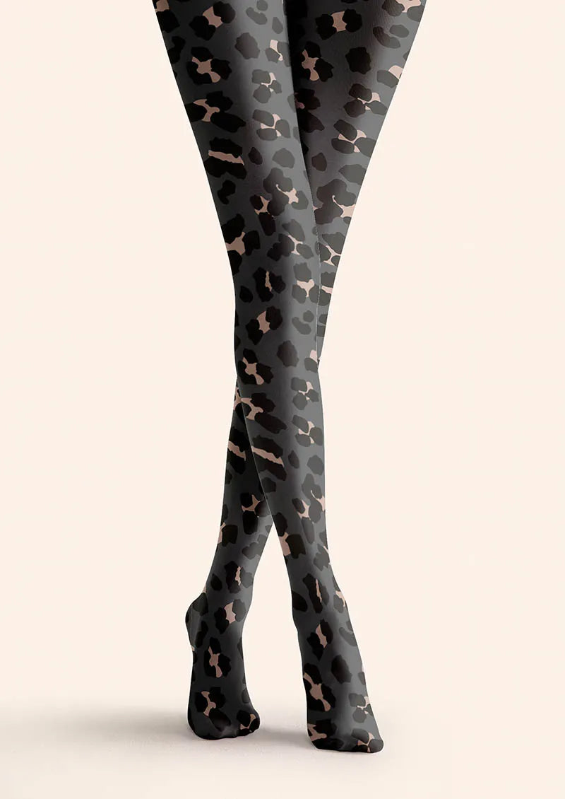 Viken Plan Midnight Leopard Tights Hosiery Pantyhose
