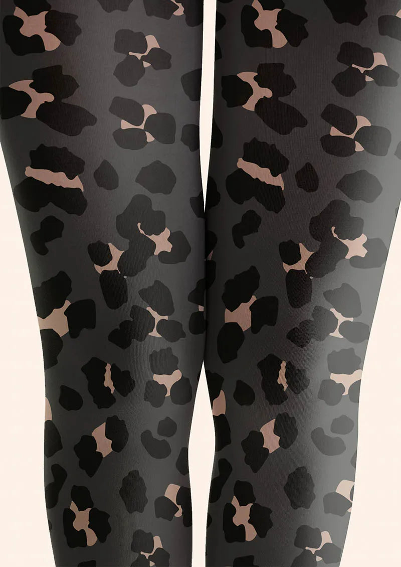 Viken Plan Midnight Leopard Tights Hosiery Pantyhose