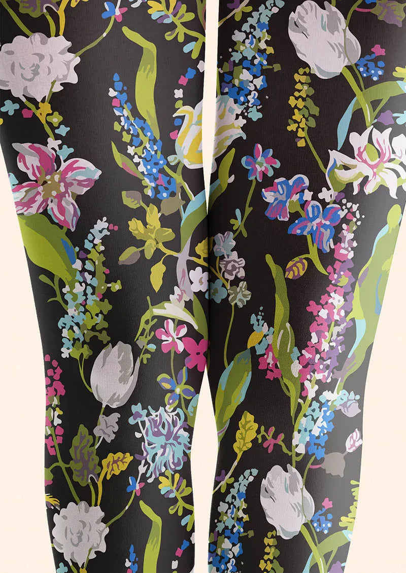 Viken Plan Floral pattern Wild Florals Tights Hosiery Pantyhose