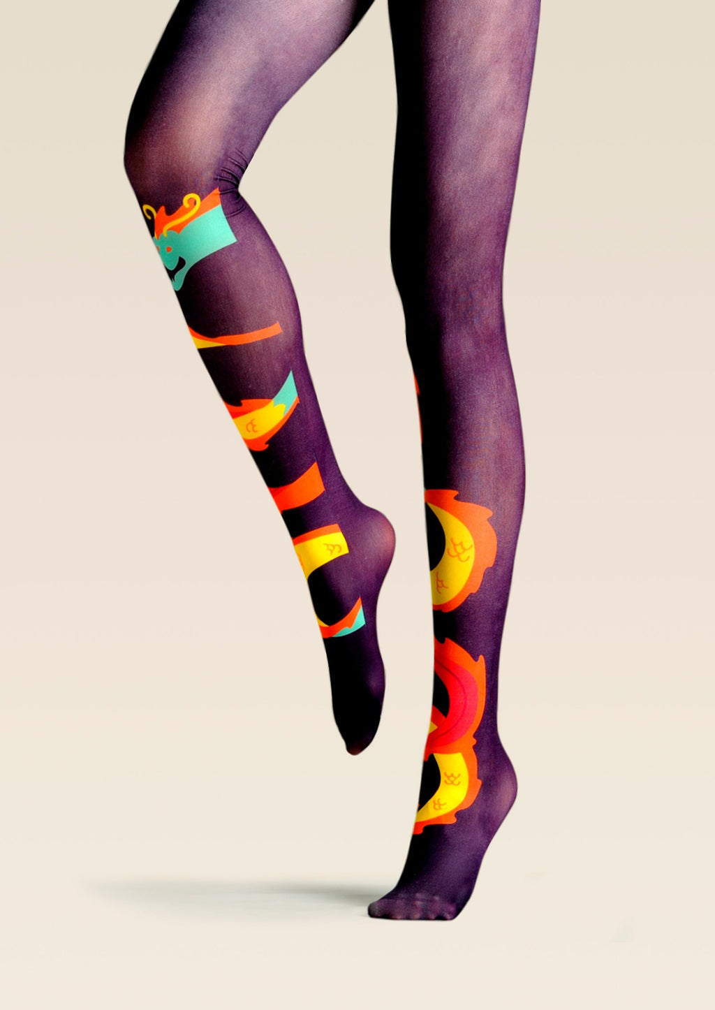 Viken Plan Fun Print Tights Art Pantyhose/Tights [Chir-dragon]