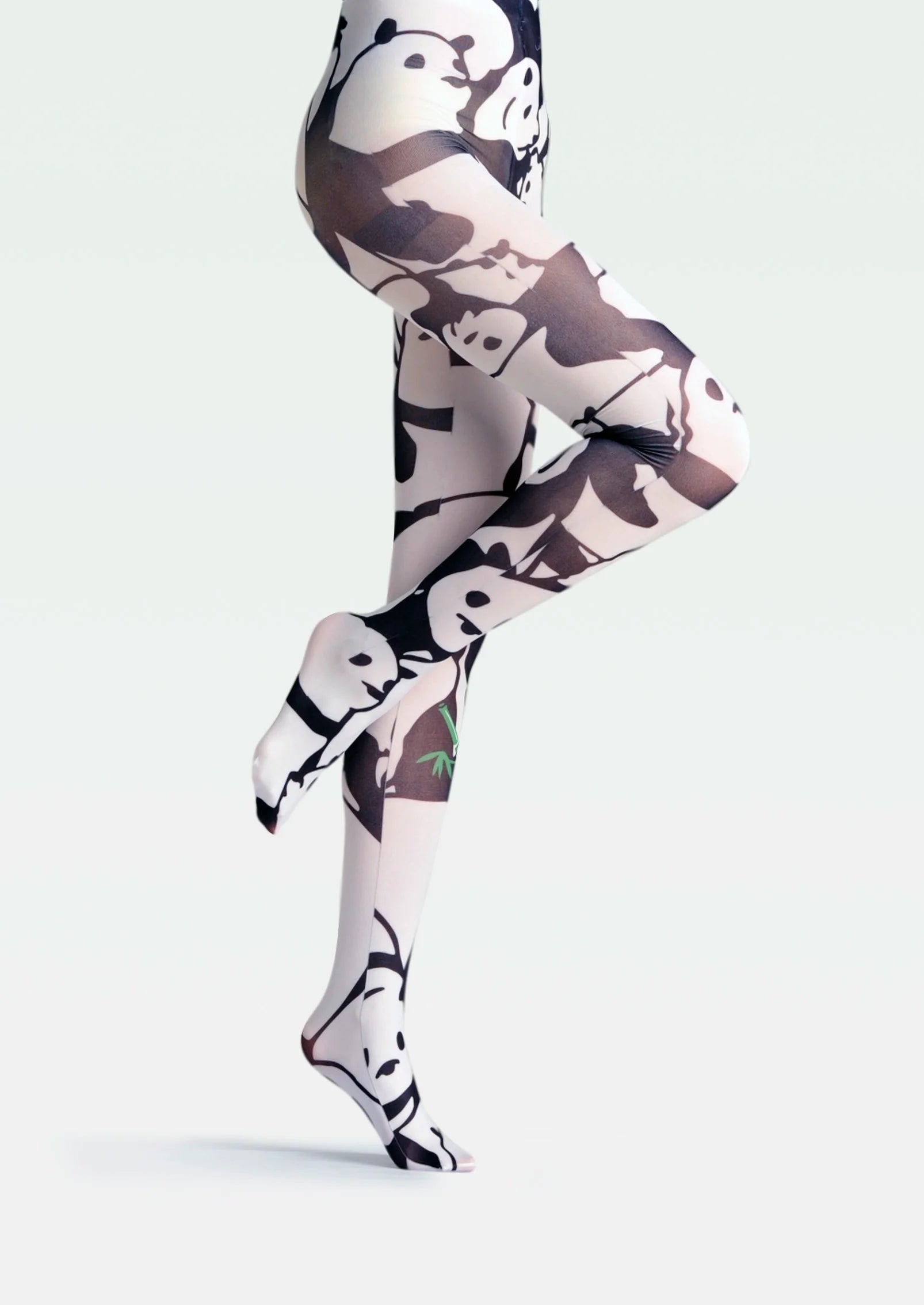 Viken Plan Fun art Print Tights Enjoyable Pantyhose/Tights [Panda Family]