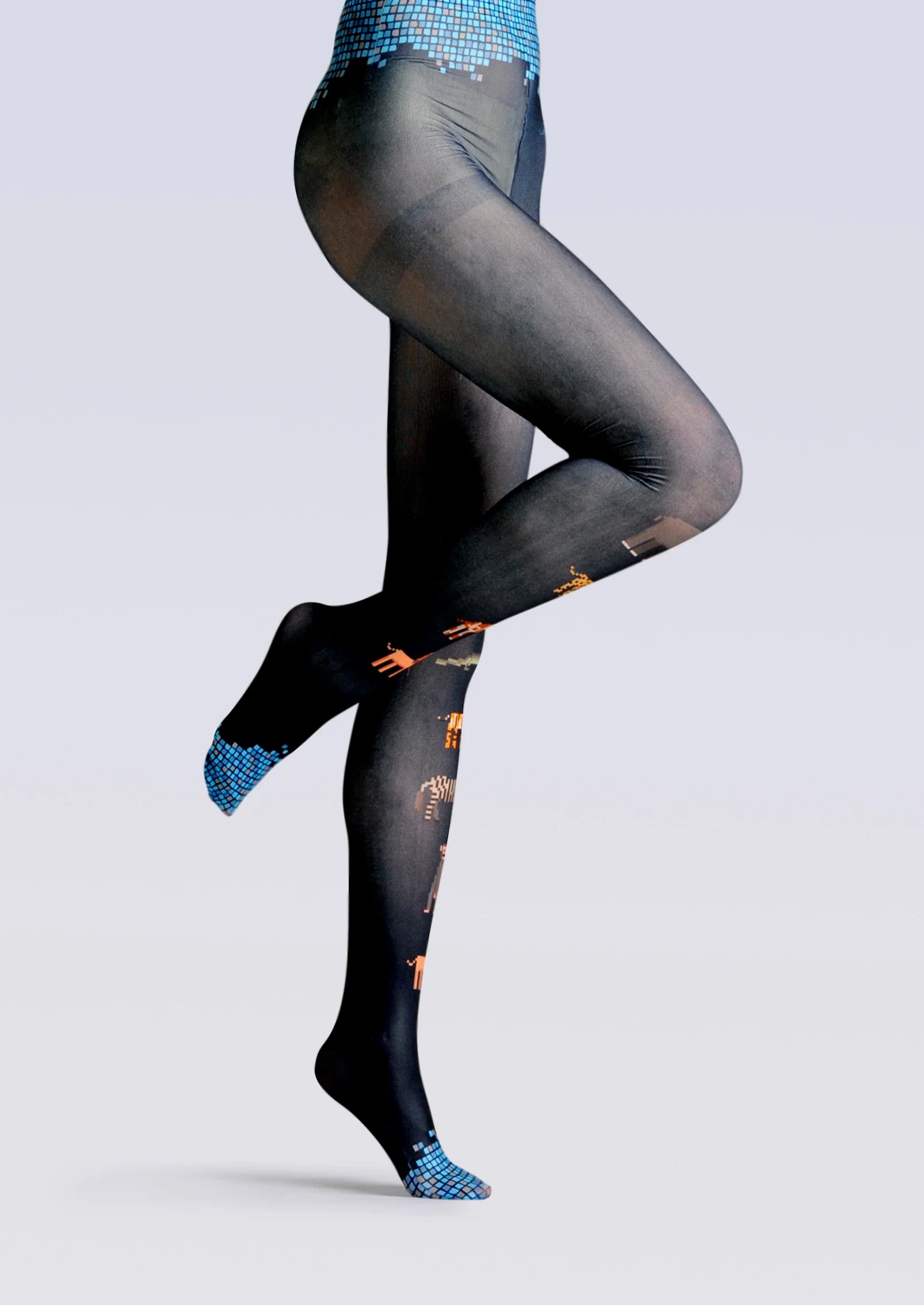Viken Plan Fun Print Tights Animals Pantyhose/Tights [Pixel Gragg]