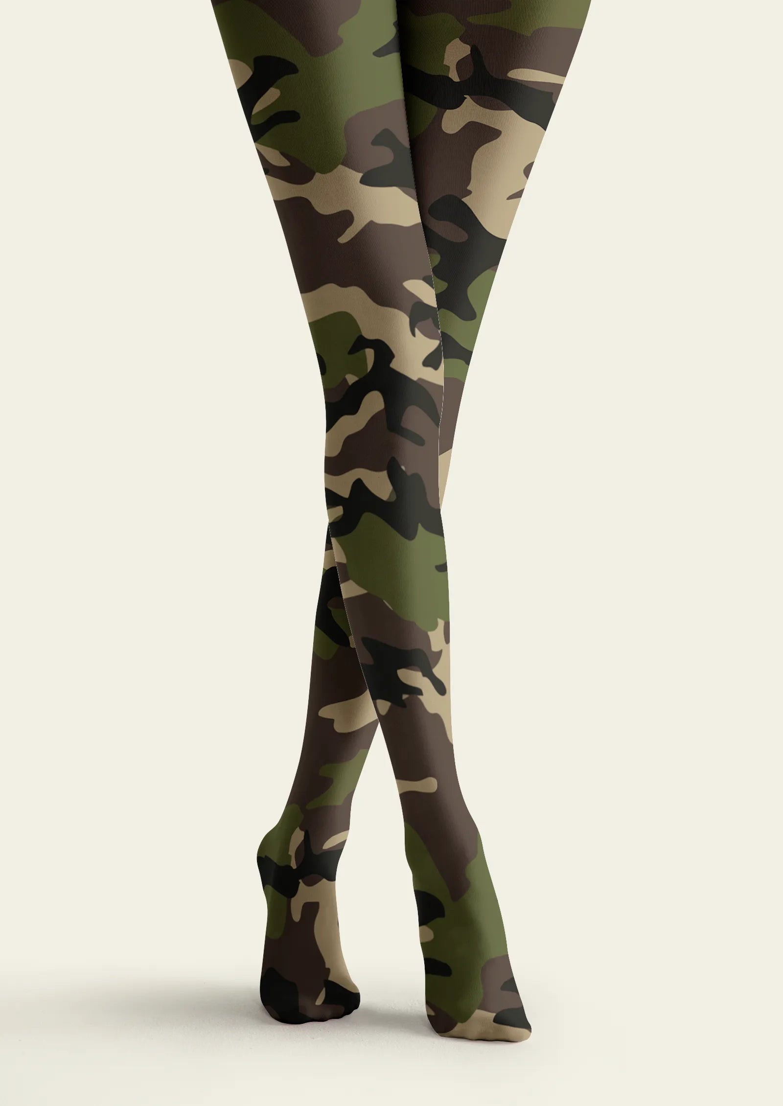 Viken Plan Fun Art Camo Whisper Tights Hosiery Pantyhose