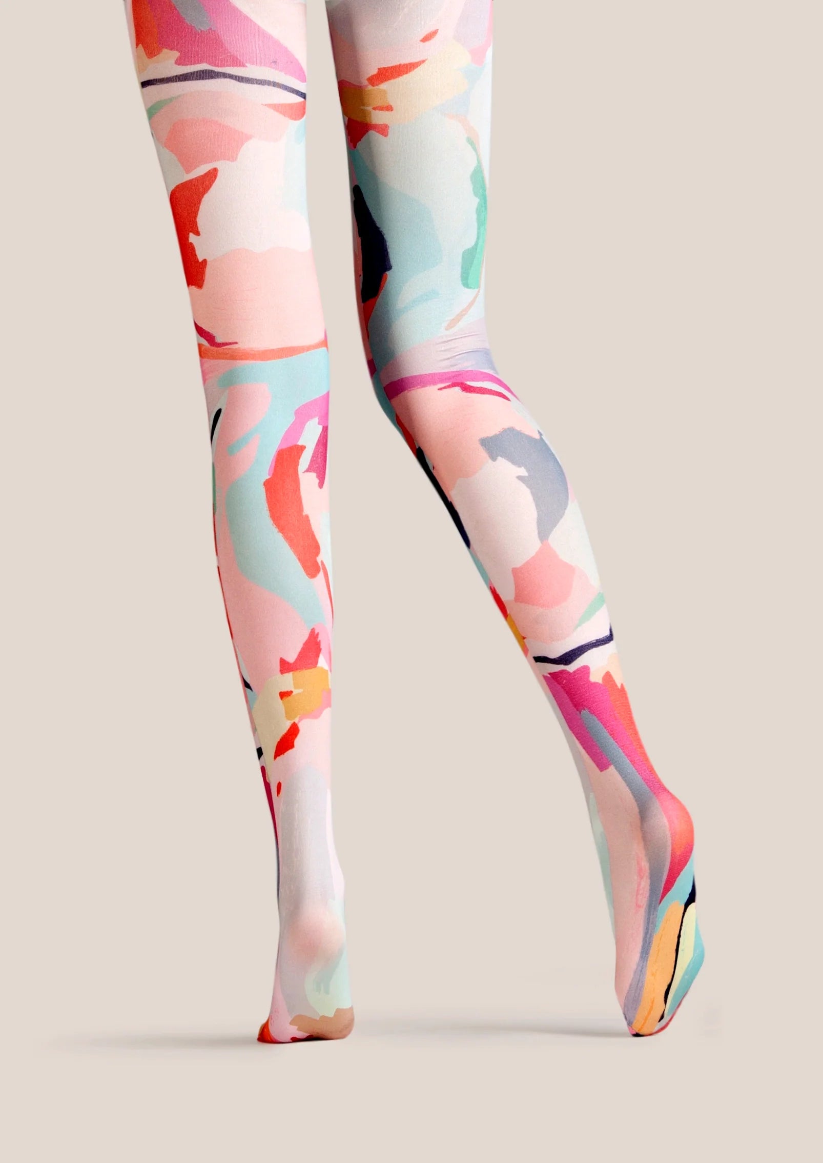 Viken Plan Popart Print Tights Color Painting Pantyhose/Tights [Condensed colors]