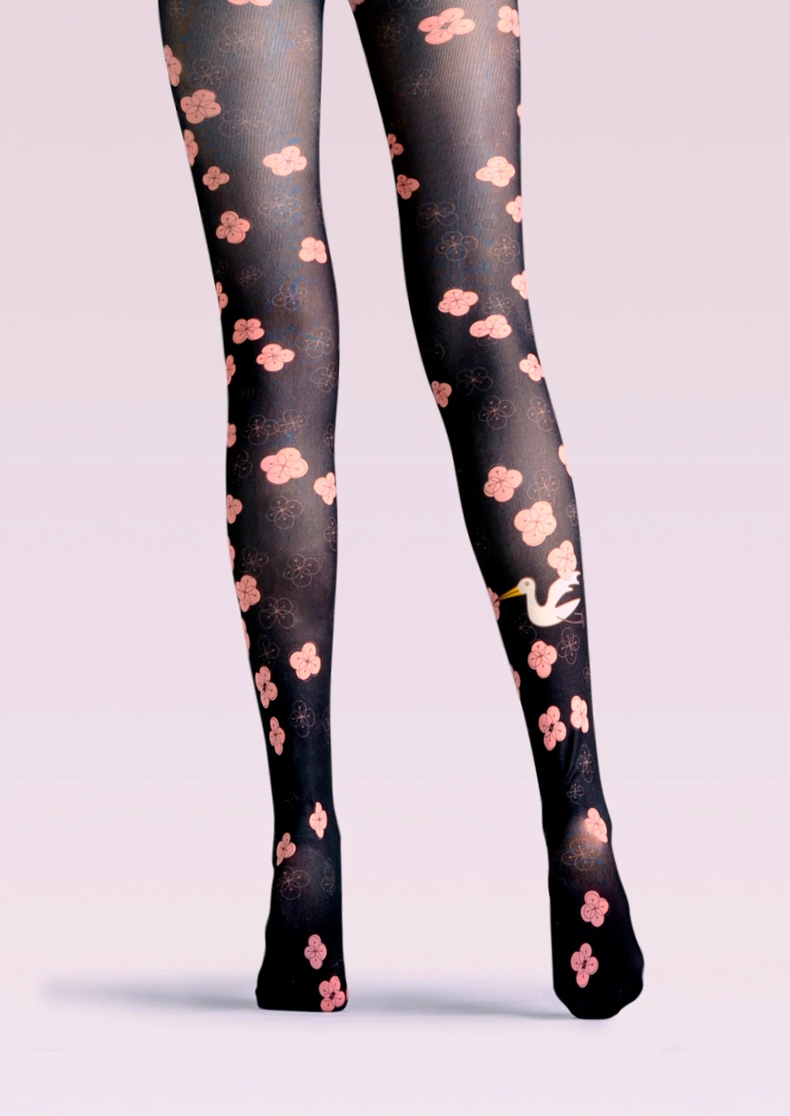 Viken Plan Cherry Blossoms Print Tights Hosiery Pantyhose