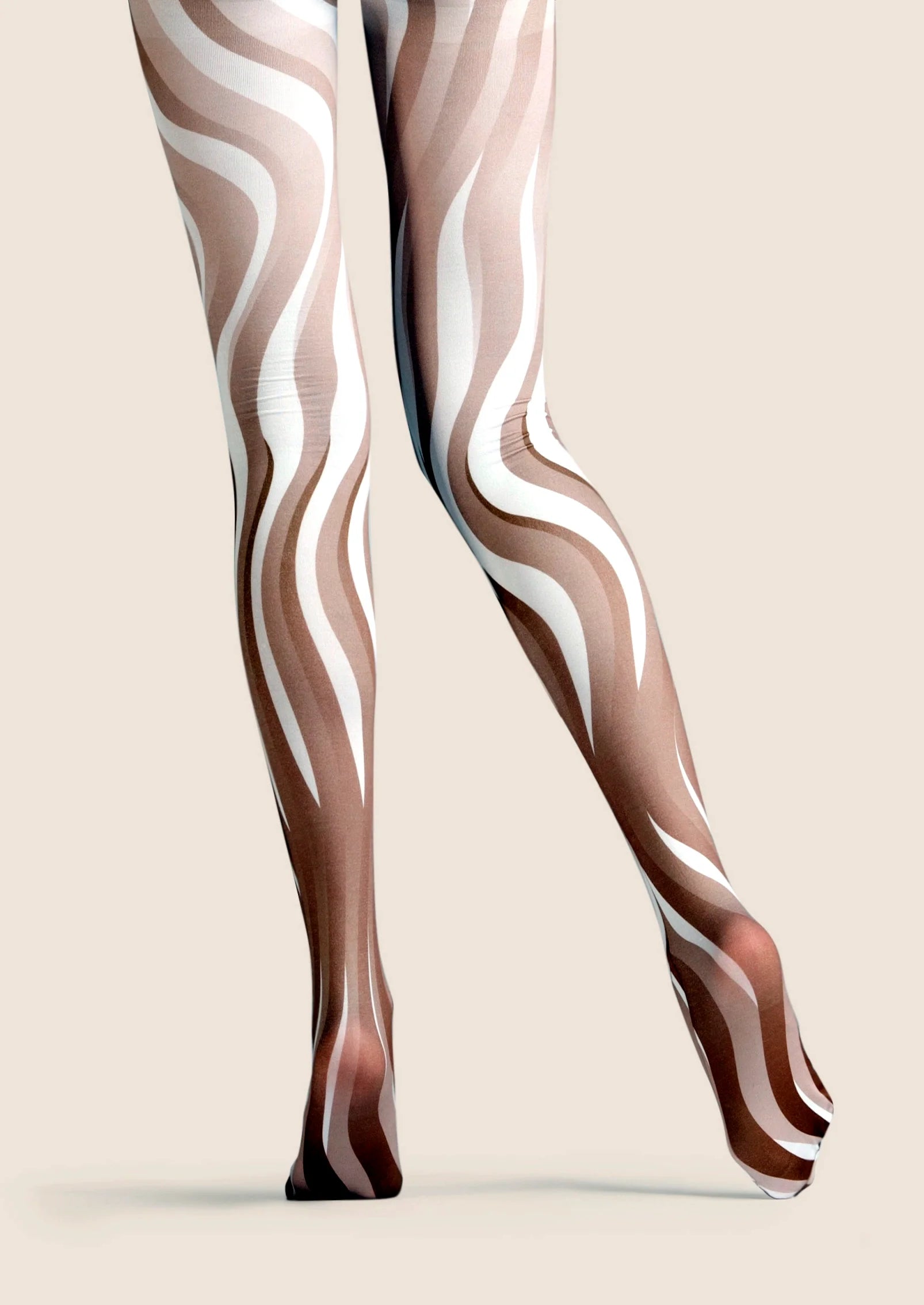 Viken Plan Golden Crane's Wings Unfurling Patterned Tights Hosiery Pantyhose