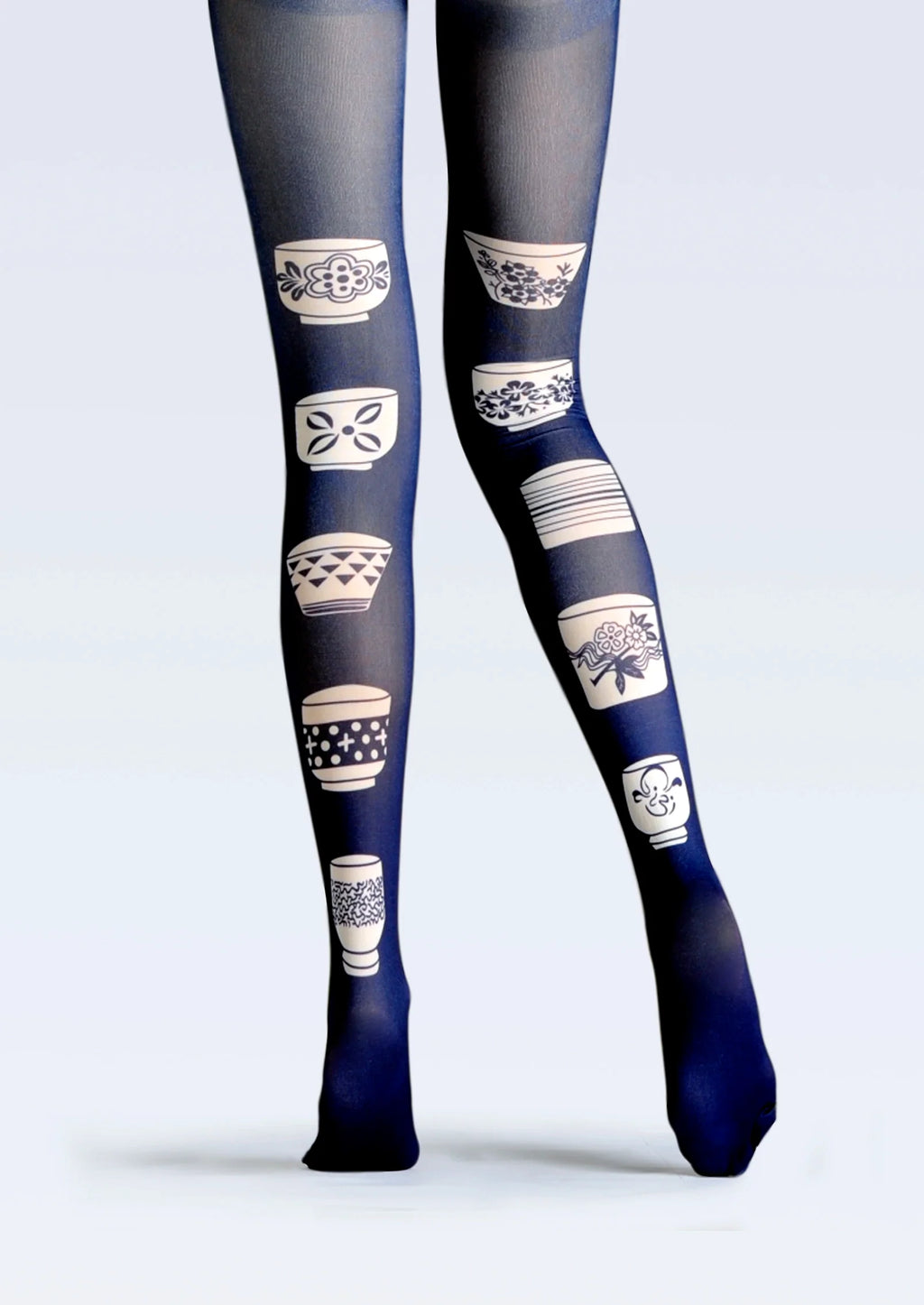 Viken Plan Ethnic art Print Tights Chinaware Pantyhose/Tights [Porcelain Family Bucket]