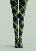 Viken Plan Green Blue Tartan Plaid Tights Hosiery Pantyhose