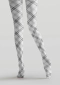 Viken Plan Gray Plaid Tights Hosiery Pantyhose