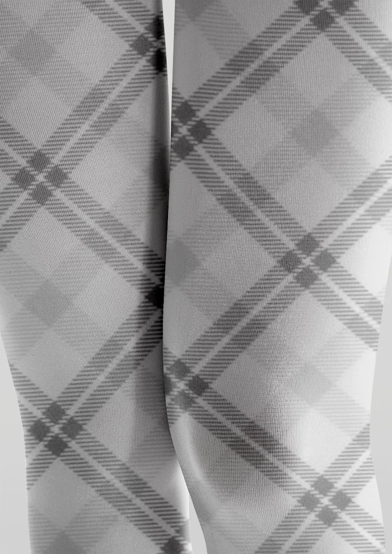 Viken Plan Gray Plaid Tights Hosiery Pantyhose