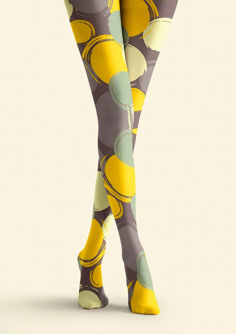 Viken Plan Retro Circles Tights Hosiery Pantyhose