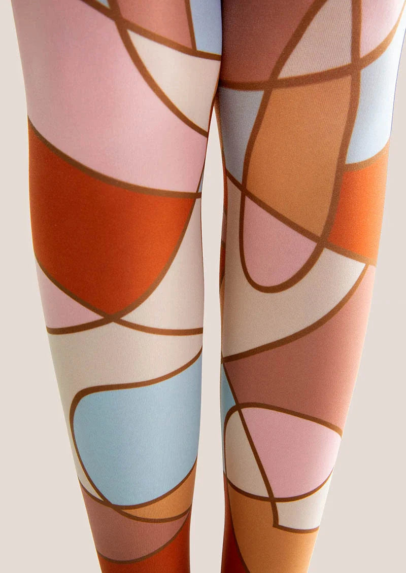 Viken Plan Art Print Tights Geometric Figure Pantyhose/Tights [Dusk Refrain]