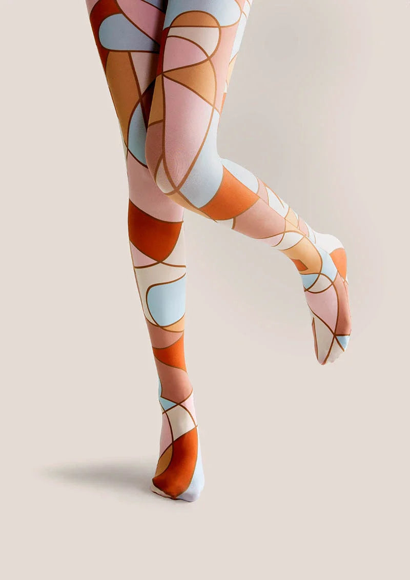 Viken Plan Art Print Tights Geometric Figure Pantyhose/Tights [Dusk Refrain]
