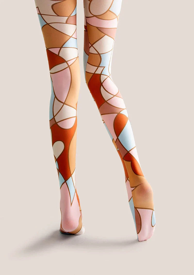 Viken Plan Art Print Tights Geometric Figure Pantyhose/Tights [Dusk Refrain]