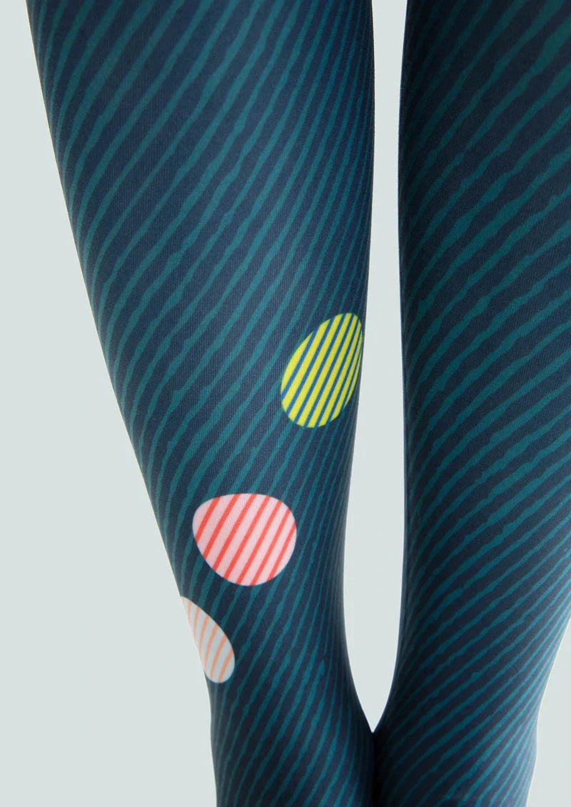 Viken Plan Pop Art Print Tights Colorful Pantyhose/Tights [Rhythmic Polka Motif]