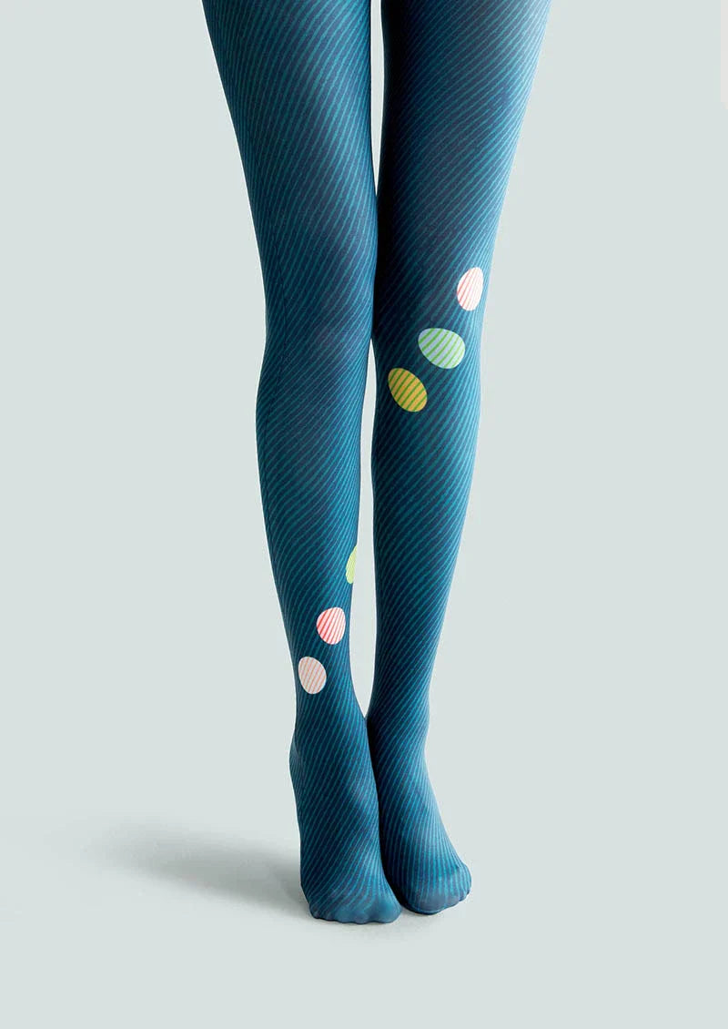 Viken Plan Pop Art Print Tights Colorful Pantyhose/Tights [Rhythmic Polka Motif]