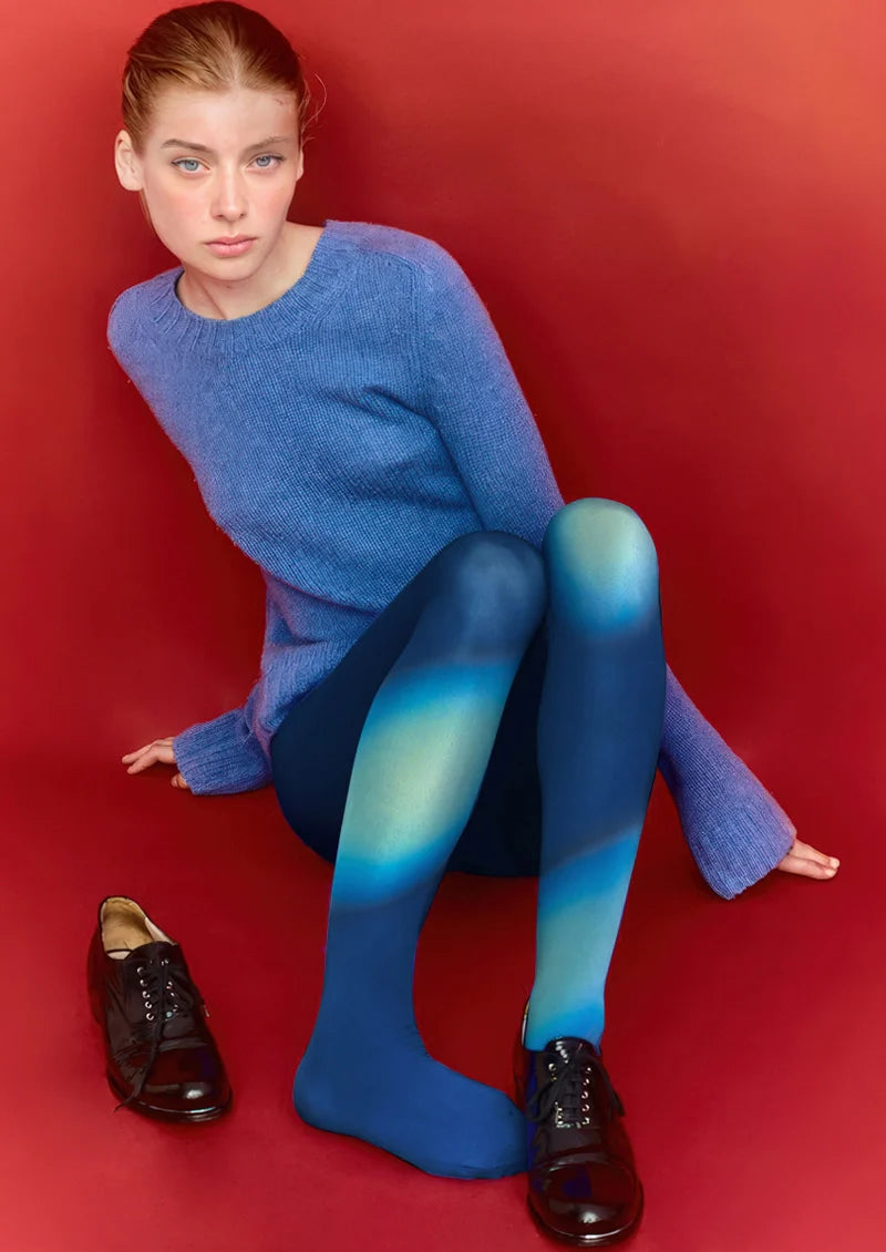 Viken Plan Pop Art Print Tights Colorful Pantyhose /Tights [Neon Ice Prism]