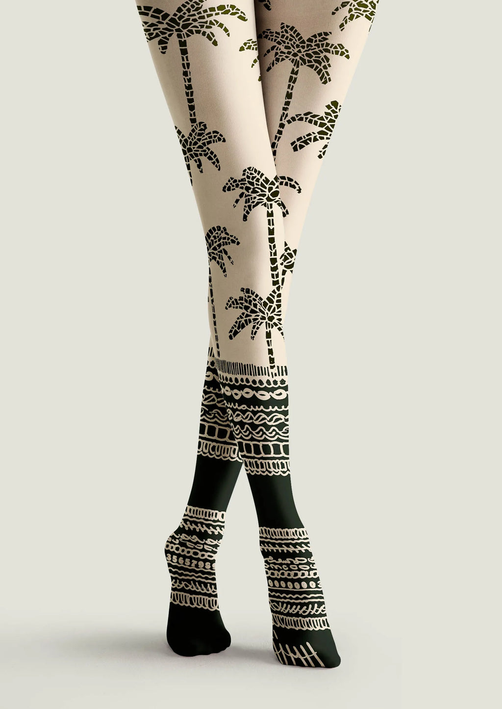Viken Plan Fun art Print Tights Personality Pantyhose/Tights [Coconut Shore]