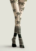 Viken Plan Fun art Print Tights Personality Pantyhose/Tights [Coconut Shore]