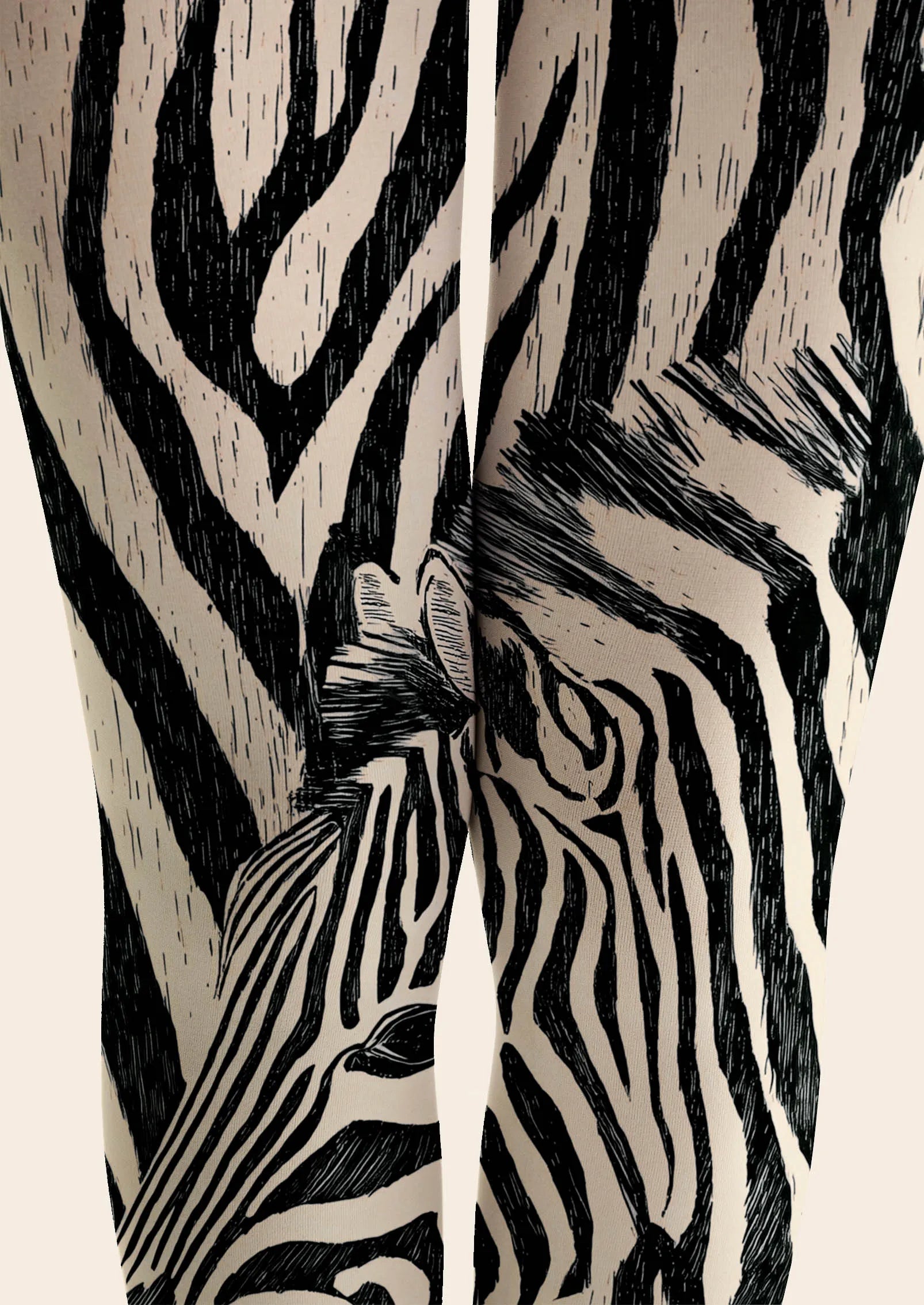 Viken Plan Fun art Print Tights Personality Pantyhose/Tights [Zebra Line]
