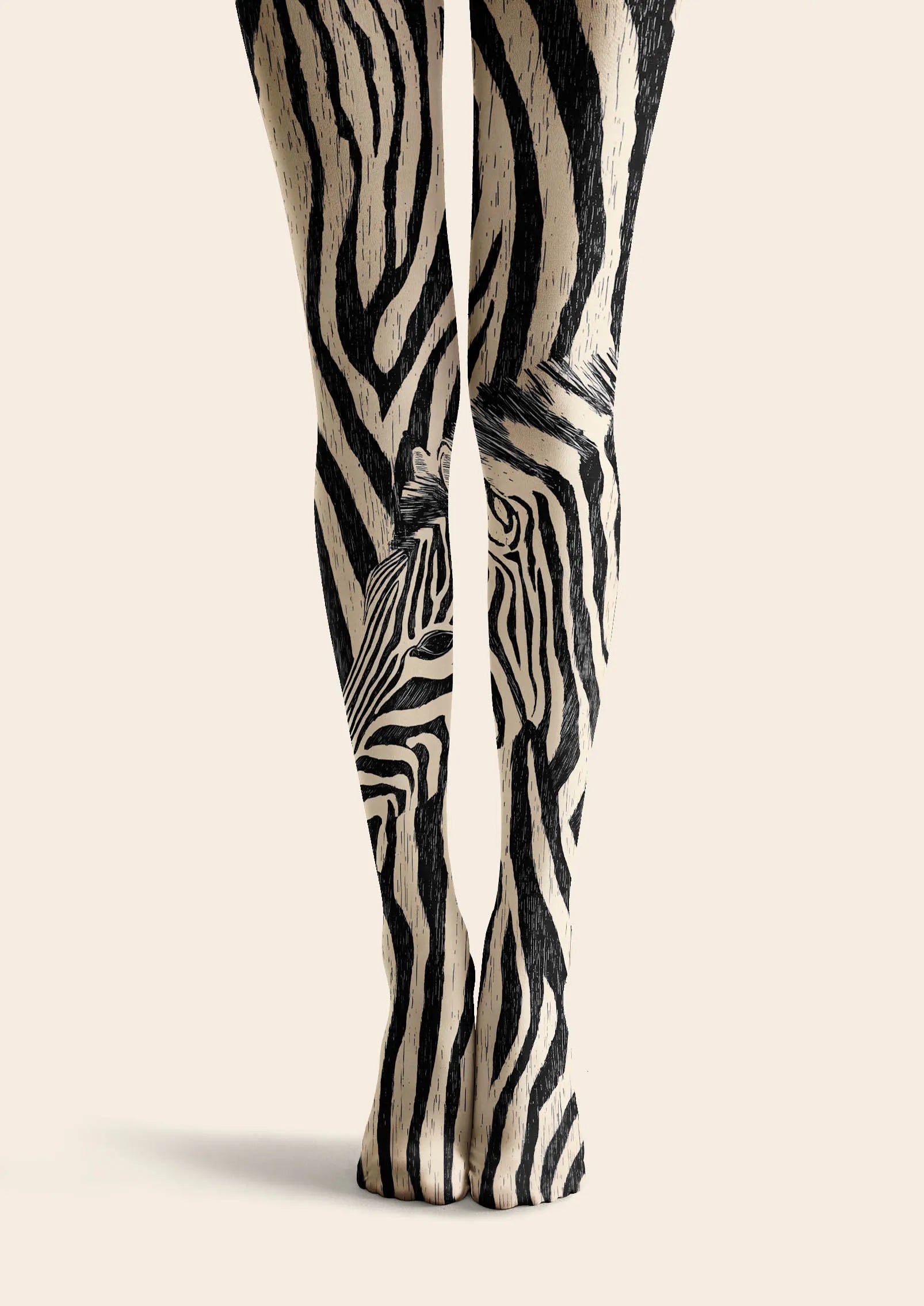 Viken Plan Fun art Print Tights Personality Pantyhose/Tights [Zebra Line]