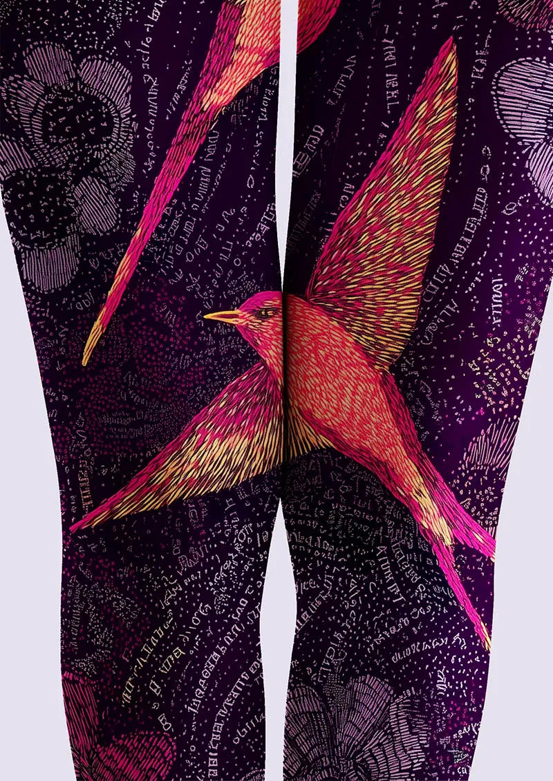 Viken Plan Art Print Tights Personality Pantyhose/Tights [Crimson Flight]