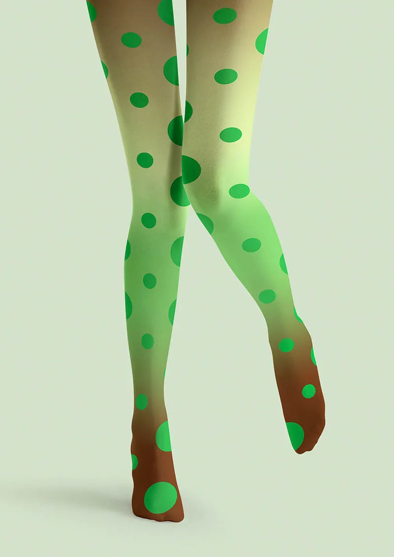 Viken Plan Pop Art Print Tights Reverie Color Pantyhose/Tights [Green Pop]