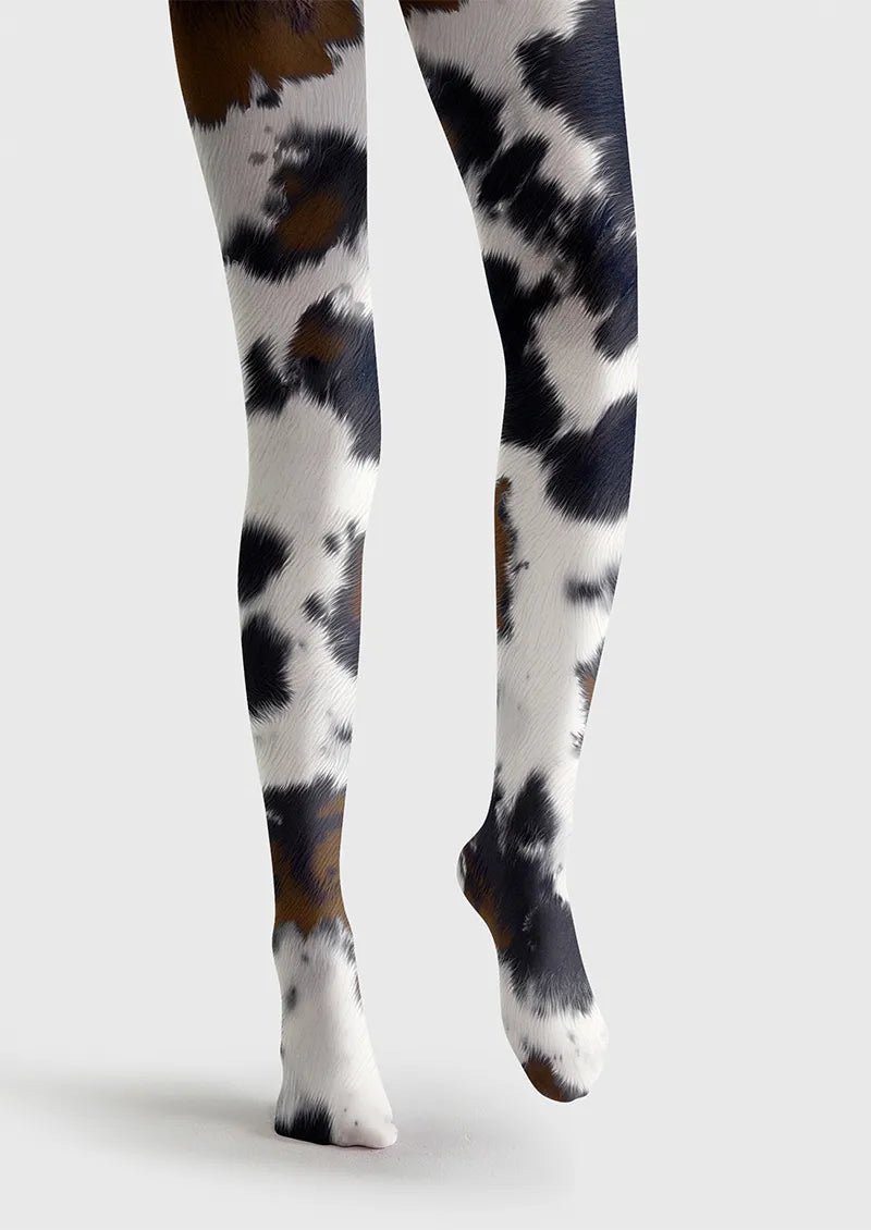 Viken Plan Fun art Print Tights Personality Pantyhose/Tights [Moo Chic]