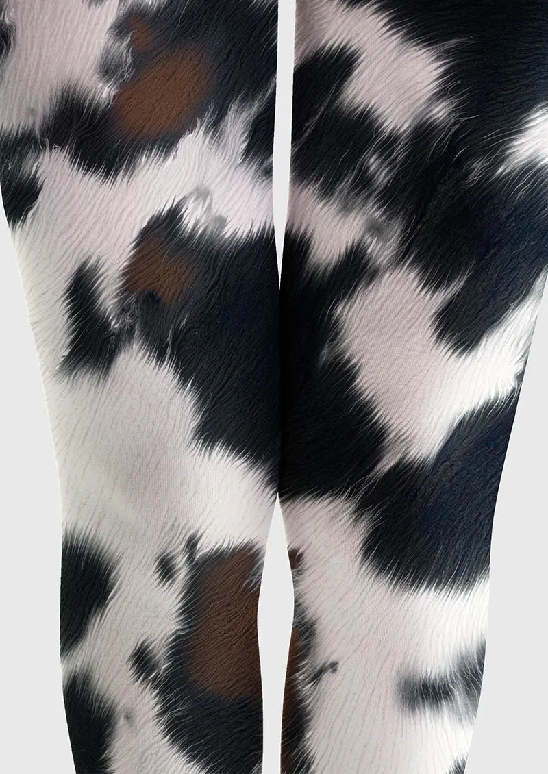 Viken Plan Fun art Print Tights Personality Pantyhose/Tights [Moo Chic]