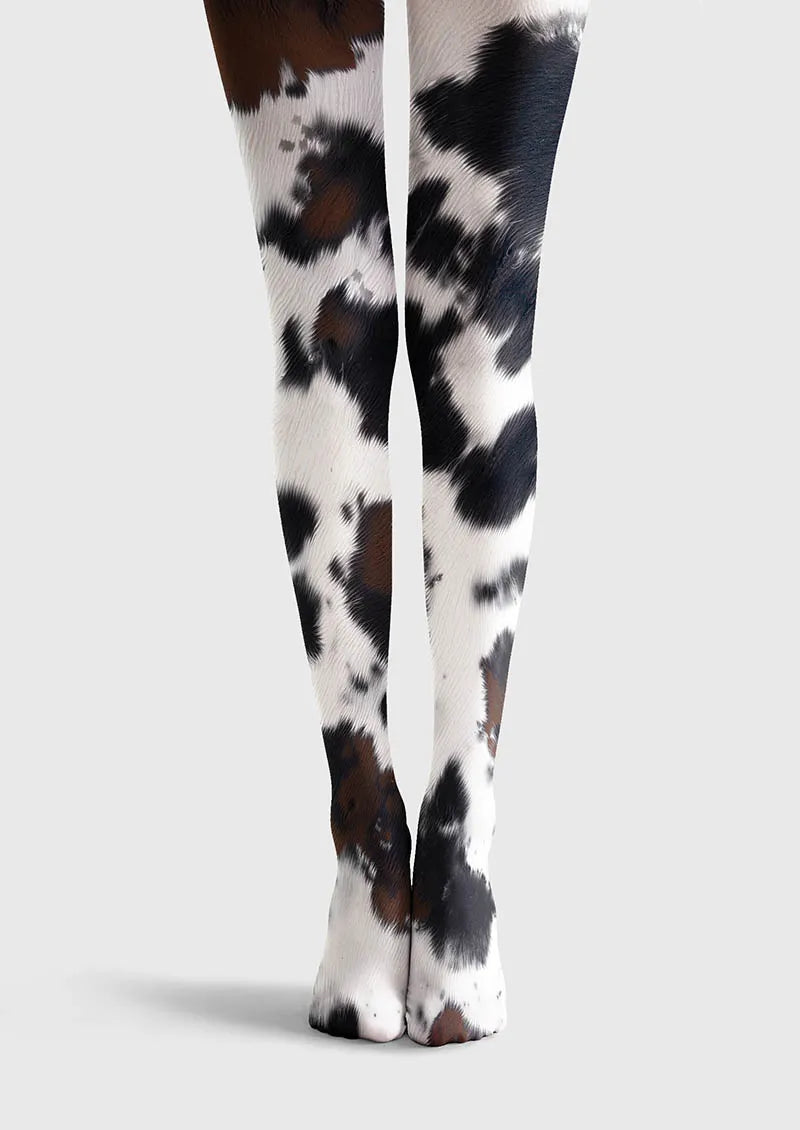 Viken Plan Fun art Print Tights Personality Pantyhose/Tights [Moo Chic]