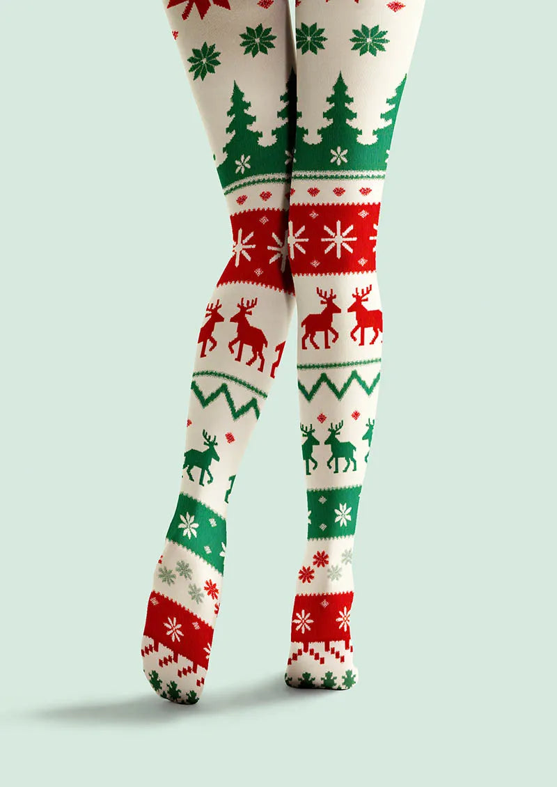 Viken Plan Holiday Fun Art Print Tights Personalized Tights/Tights [Snowy Eve]