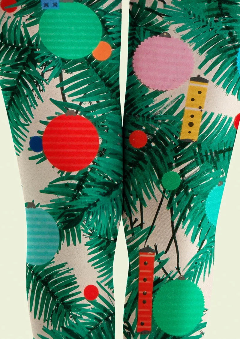 Viken Plan Holiday Fun Art Print Tights Personalized Tights/Tights [Twinkle Tree]