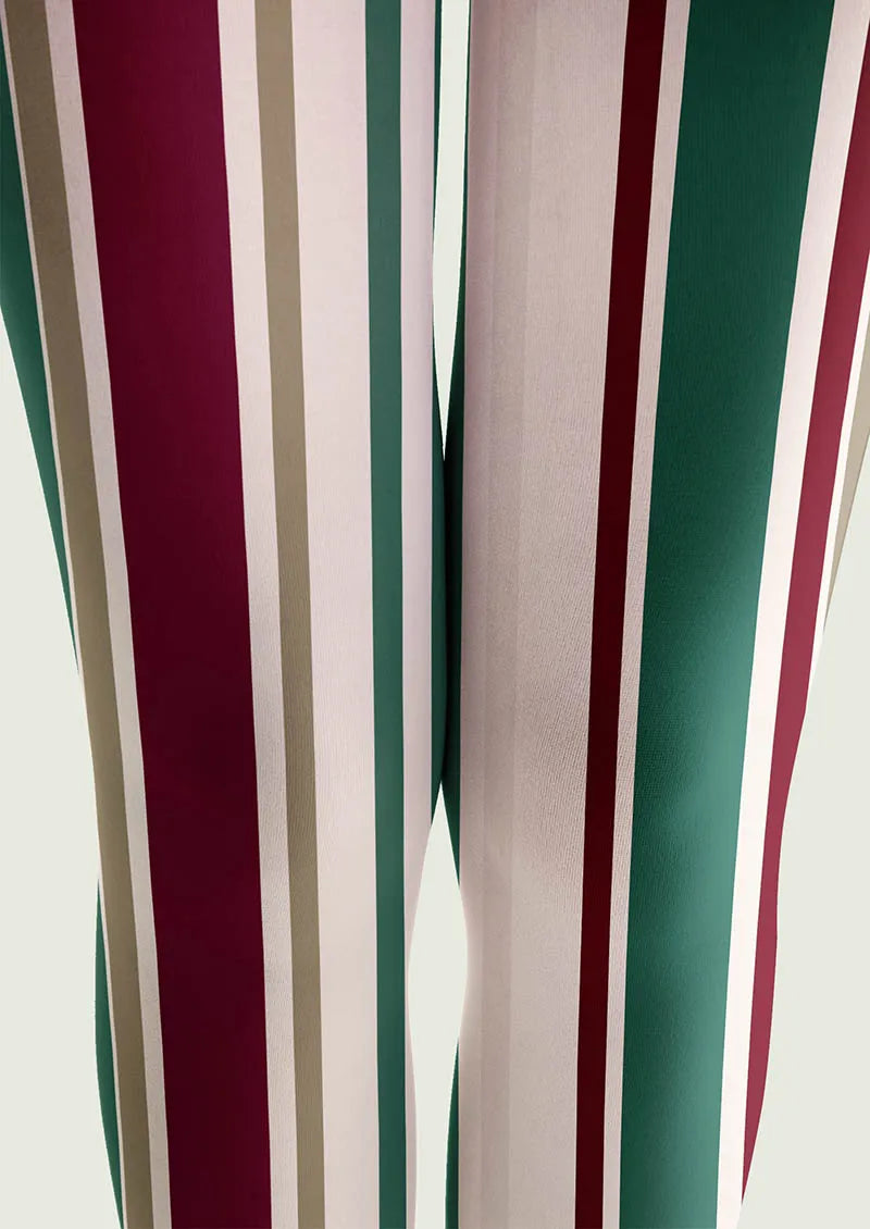 Viken Plan Classic Fashion Print Tights Personalized Tights/Tights [Red-Green Stripes]