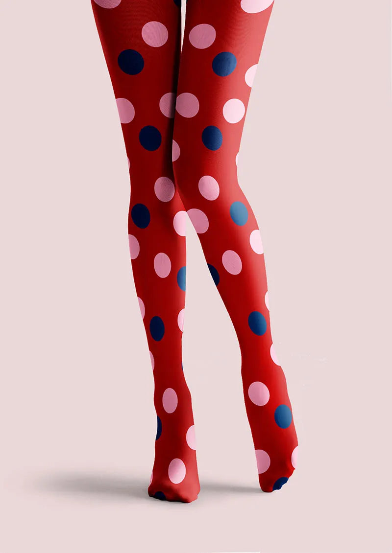 Viken Plan Christmas Star Dots Tights Hosiery Pantyhose