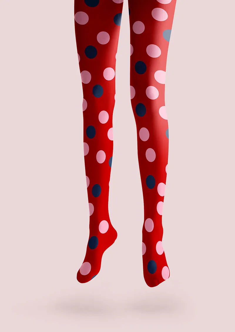 Viken Plan Christmas Star Dots Tights Hosiery Pantyhose