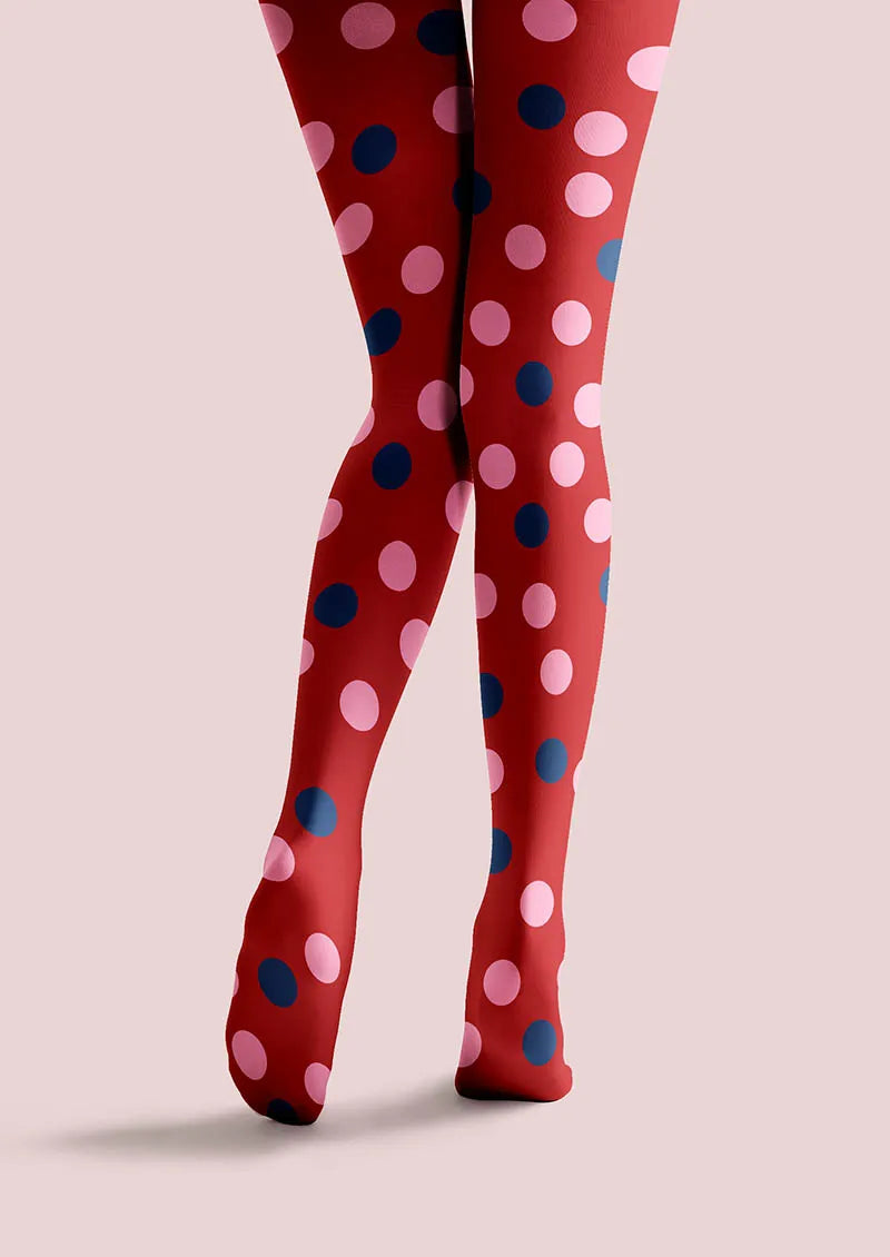 Viken Plan Christmas Star Dots Tights Hosiery Pantyhose