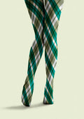 Viken Plan Forest Check Pattern Tights Hosiery Pantyhose