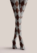 Viken Plan Coffee Diamond Tights Hosiery Pantyhose