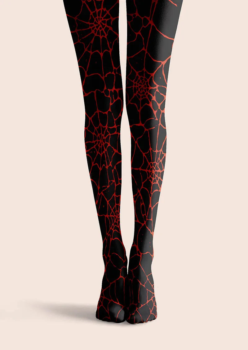 Viken Plan Halloween Spiderweb Print Tights Hosiery Pantyhose