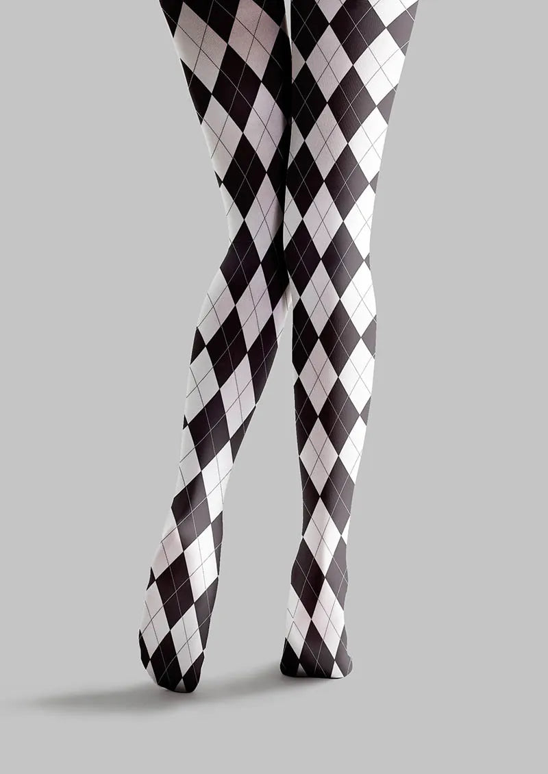 Viken Plan BW Argyle Tights Hosiery Pantyhose