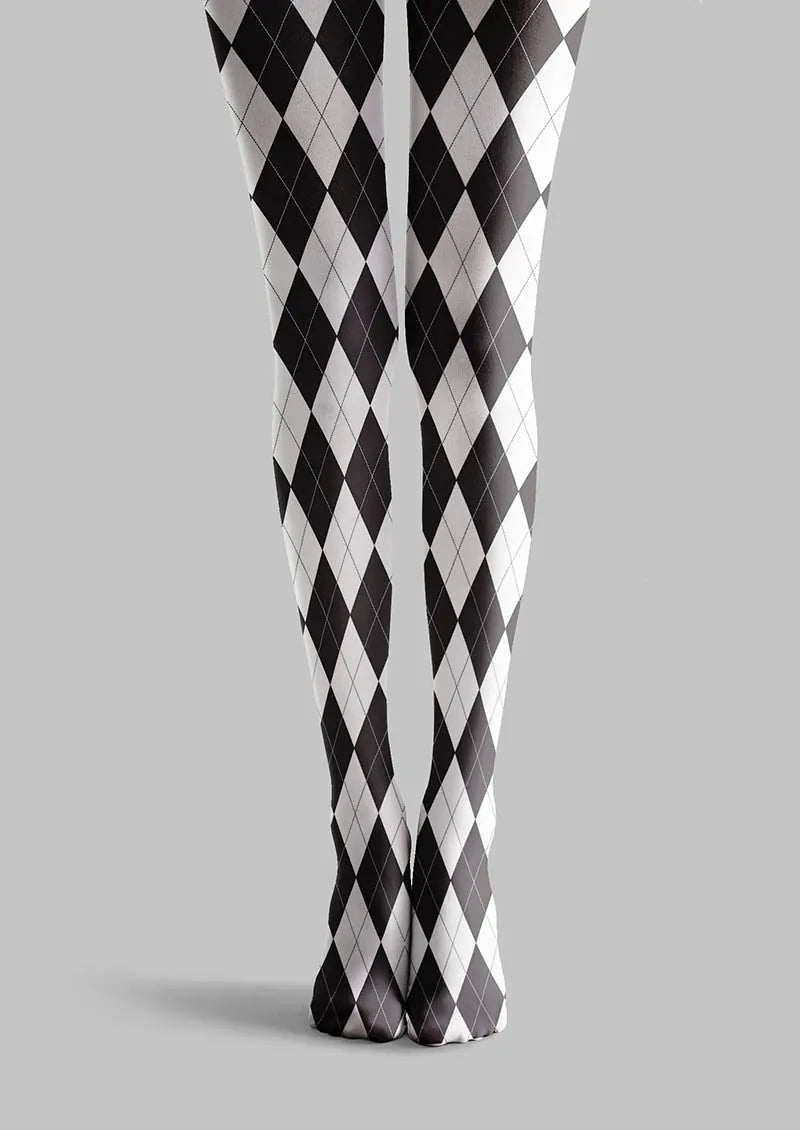 Viken Plan BW Argyle Tights Hosiery Pantyhose
