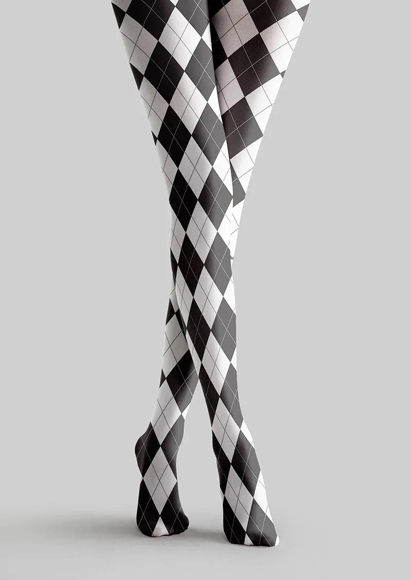 Viken Plan BW Argyle Tights Hosiery Pantyhose