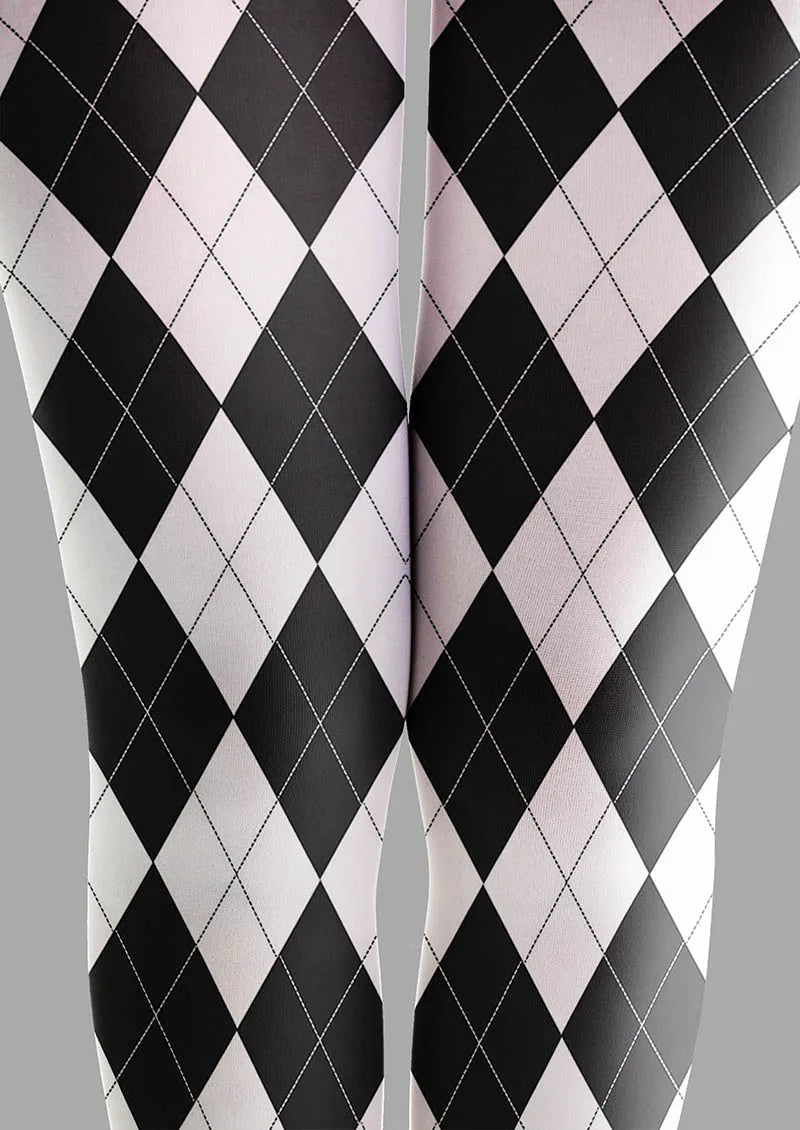 Viken Plan BW Argyle Tights Hosiery Pantyhose